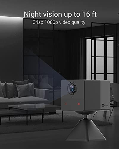 EZVIZ Mini Wireless Indoor Security Camera 1080P, Baby Monitor, Night Vision, Battery Powered, Human Motion Detection, Two Way Audio, Magnetic Base Easy Installation, Cloud/SD card Storage (BC2)