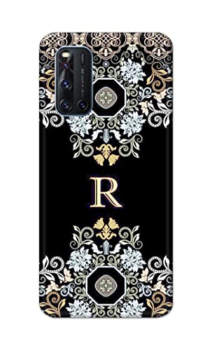 Image of PRINTFIDAA Name II Initial II Letter Floral Pattern Alphabet R Printed Designer Hard Back Case Cover for Vivo V19 -(TY) MVN1007