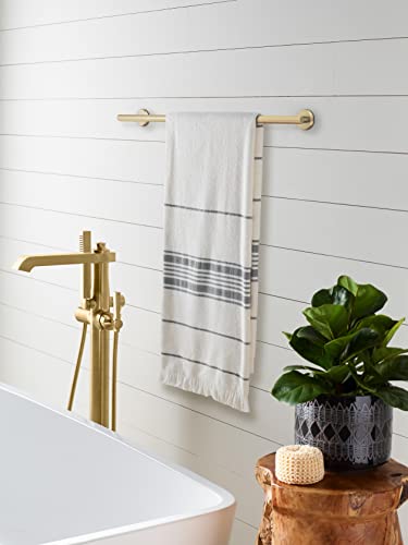 Image of Amerock Arrondi 24 inch Golden Champagne Towel Bar | Decorative bathroom hardware in durable Stainless Steel construction; mounting hardware included for easy installation