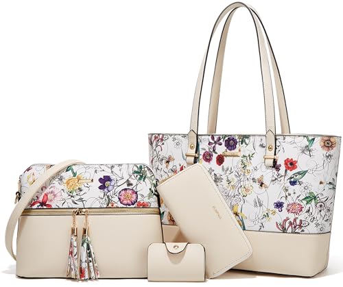 Image of Women Fashion Synthetic Leather Handbags Tote Bag Shoulder Bag Top Handle Satchel Purse Set