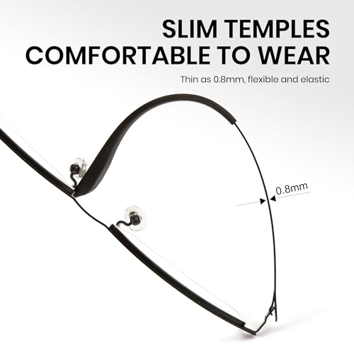 Image of Cyxus Titanium Frame Glasses for Men Semi Rim Eyewear Square Clear Lens Glasses Interchangable