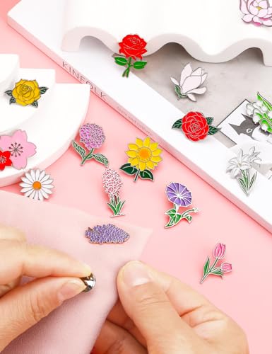 Image of JUNEBRUSHS 36pcs Enamel Pins Bulk for Party Favors Women Girls Clothes Decor Accessories
