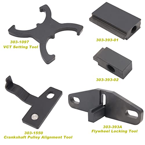 Engine Timing Tool Kit Compatible With Ford Mazda 1.4 1.6 1.8 2.0 Di/Tdci/Tddi Escoboost 1.6 Ti-Vct 1.5/1.6 Vvt Camshaft Flywheel Locking Tool, Engine Cam Holding Tool 303-1555 303-1550 303-1097 #TOP3