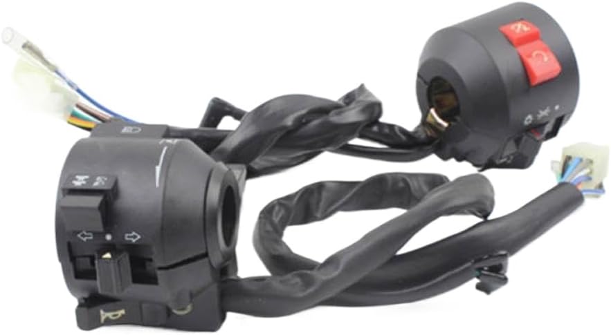 22MM Handlebar Universal Moto Switch 12V 2.5mm Multi-Function Controller Scooter Accessories Motorcycle Switches Compatible with Automotive Motorcycle Parts for CBT125(one Pair)