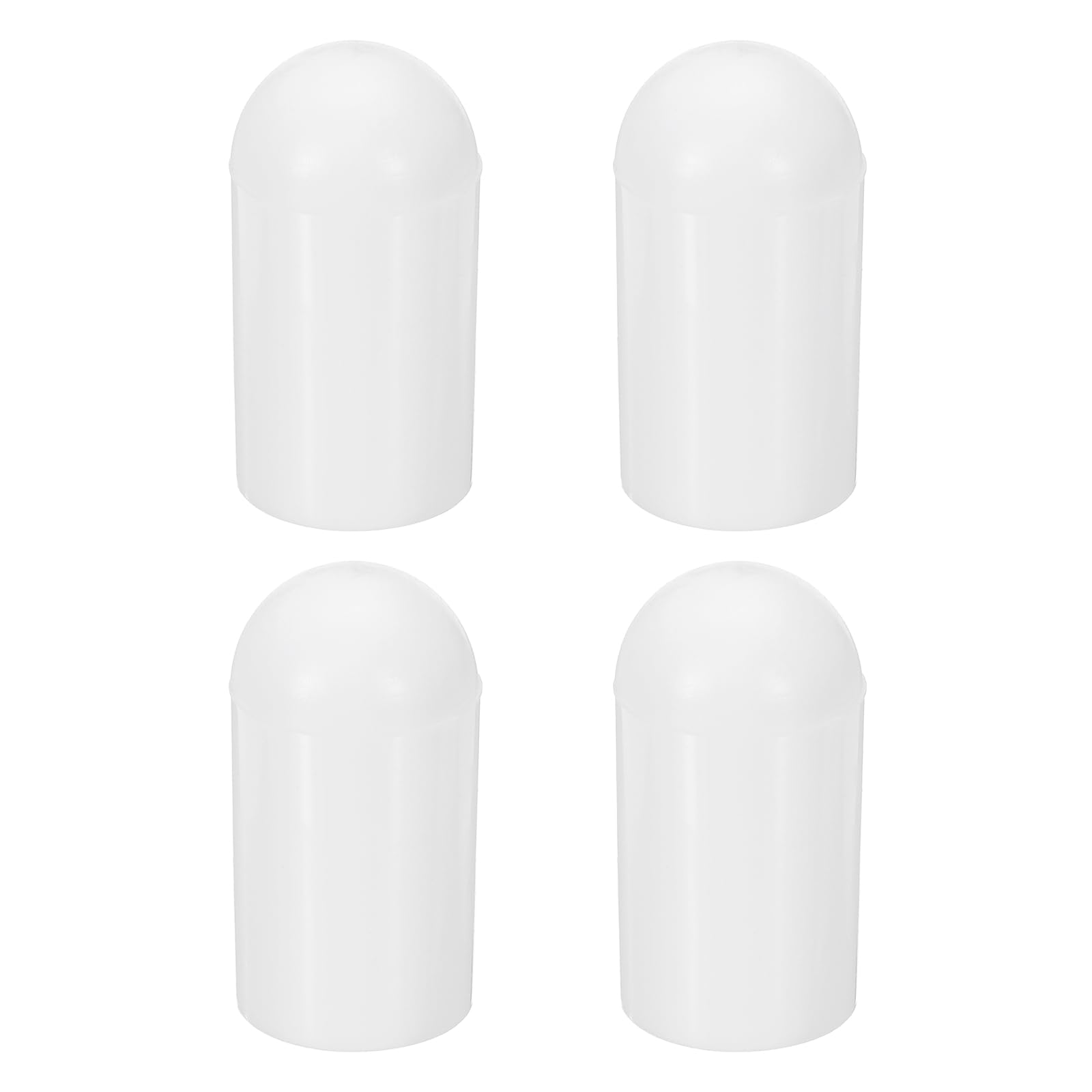 sourcing map 4 Pcs Flashlight Diffuser Caps, 24.6mm ID x 52mm Height Flexible Silicone End Caps, Screw Thread Protector Covers for 26-27mm Torch LED Lights Furniture Tubing Bolt, White