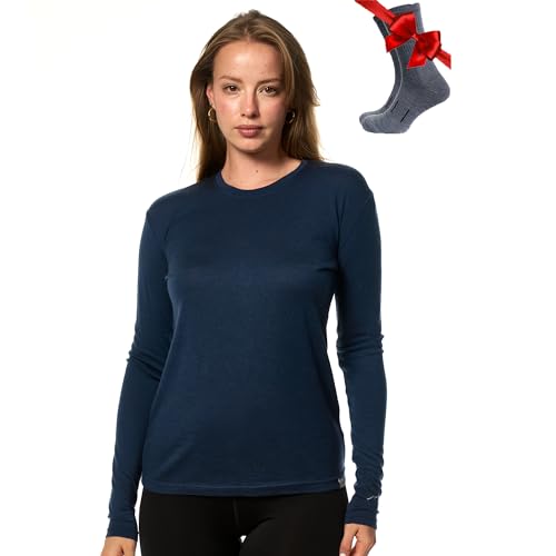 Merino.tech Merino Wool Base Layer Women - 100% Merino Wool Heavyweight, Midweight, Lite Long Sleeve Thermal Shirt and Socks