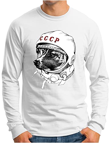 T-shirt manches longues Laika Kosmonaut homme en coton blanc taille M