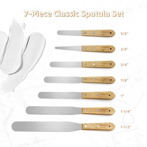 7-Piece Wooden Handle Caulking Spatula