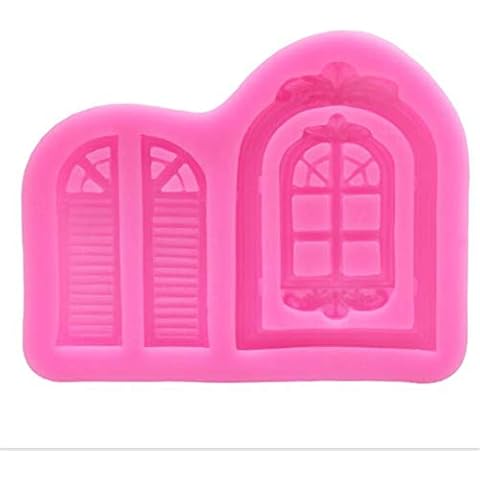 YSINFOD Pink Cake Mould 3D Fairy House Door Silicone Fondant Chocolate Sugarcraft Mould Cupcake Biscuit Decorating Mold Cover