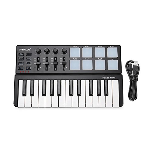 Worlde Panda MINI ポータブル 25キー USB MIDIキーボード MIDIコントローラー ドラムパッド付き の商品画像 5