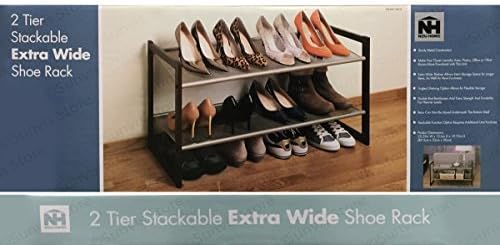 NEU 2 Tier Stackable Extra Wide Shoe or Storage Rack
