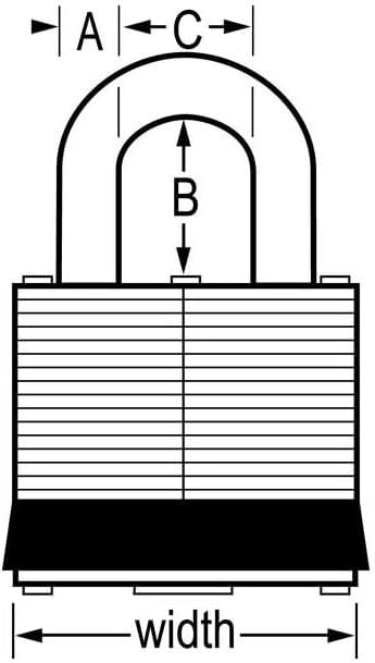 4 Pack Master Lock 7D 1-1/8" Wide Laminated Padlock with 9/16" Shackle Height