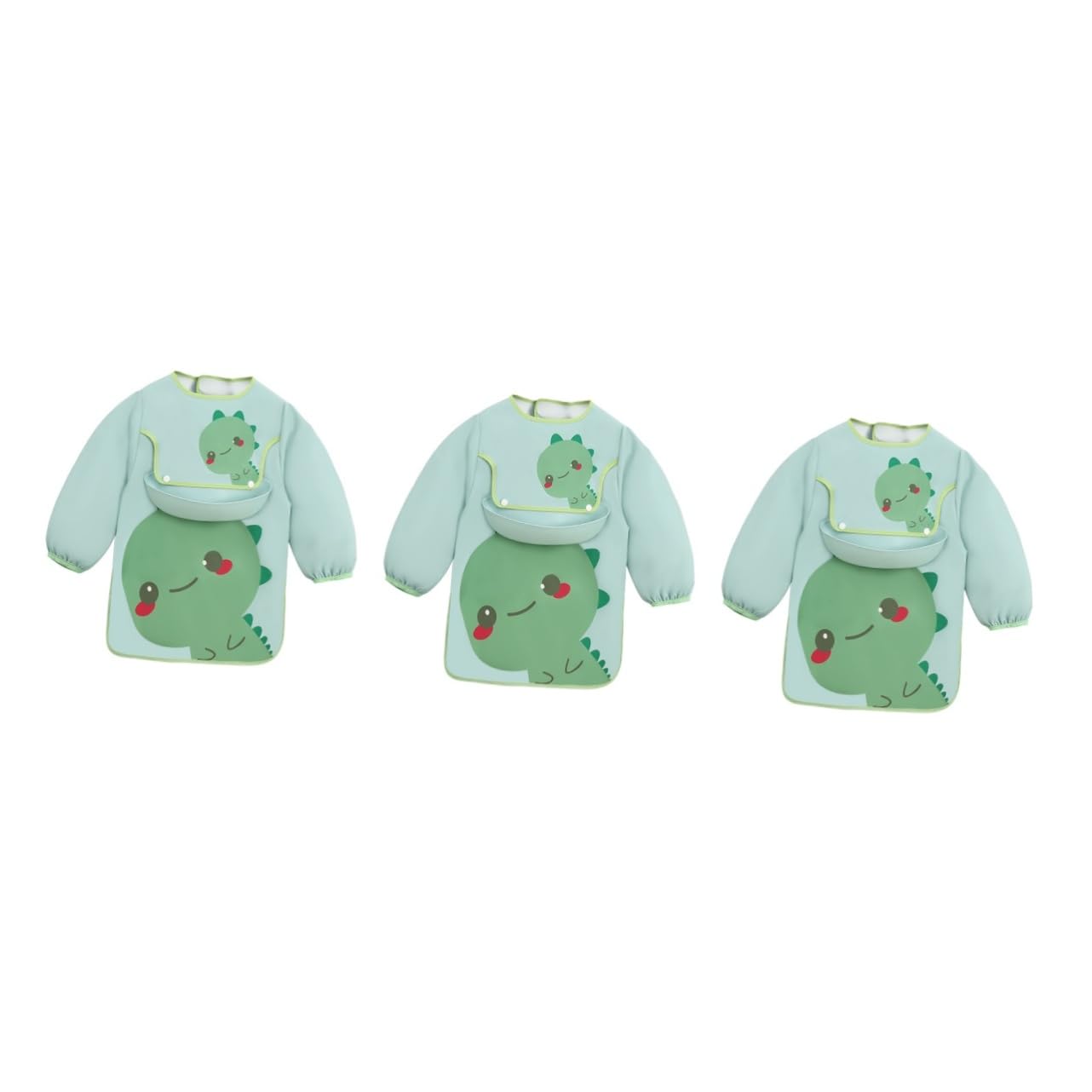 Abaodam Babero Productos Para Bebés Delantal Para Comer Infantil Delantales De Bebé De Dibujos Animados Bata Infantil Para Comer Delantal De Bebé Para Alimentar Poliéster Green