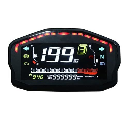 オートバイ計器ユニバーサル水温計デジタルスピードメーター燃料計ディスプレイダッシュボード 走行距離計表示
