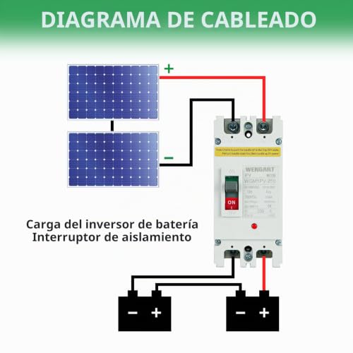 Miniatura 5 de Wengart Disyuntor Mccb Wgm1pv-250, Max 500v Cc 2p 200a, Disyuntor De Cc Solar, Mejorar La Seguridad Del Sistema Fotovoltaico