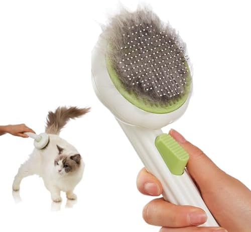 Cat Brush Dog Brush with Release Button for Shedding, Self Cleani...