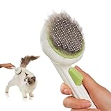VIOJOJO Cat Brush Dog Brush with Release Button for Shedding, Self Cleaning Cat Comb Hair Brush for Indoor Cats, Dog Deshedding Brush Grooming Kit, Pet Supplies Hair Remover Tool