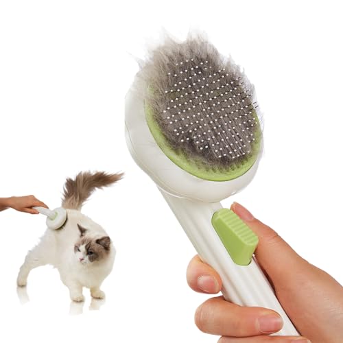 Cat Brush Dog Brush with Release Button for Shedding, Self Cleani...