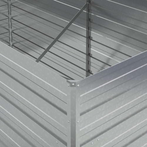 Lit surélevé en acier galvanisé argenté durable et résistant