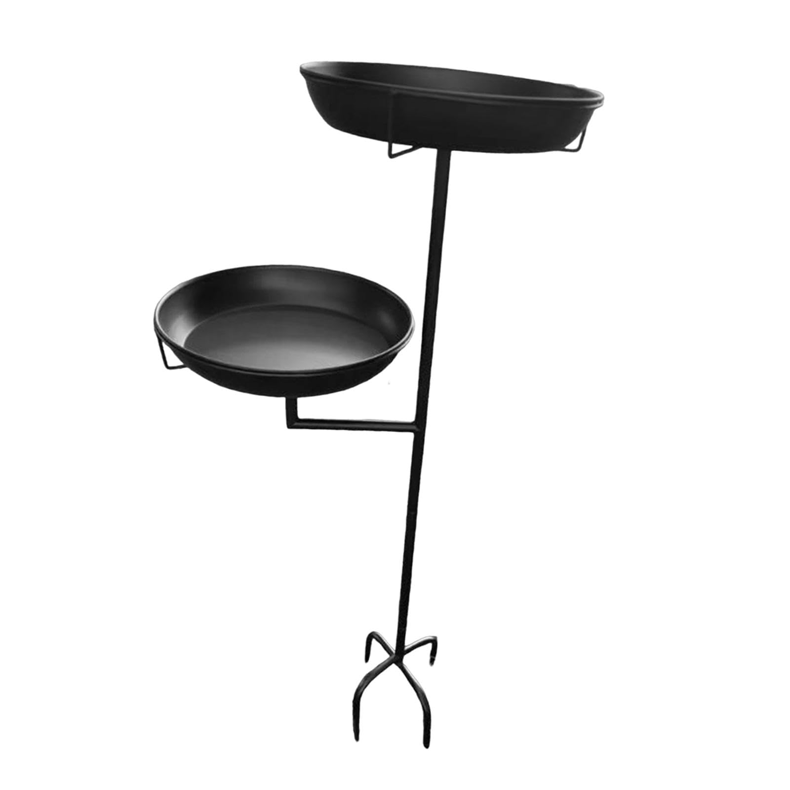 Bird Bath Bowl Metal 4 Pronged Base Decor Bird Feeder for Lawn Patio Balcony Black-image-28