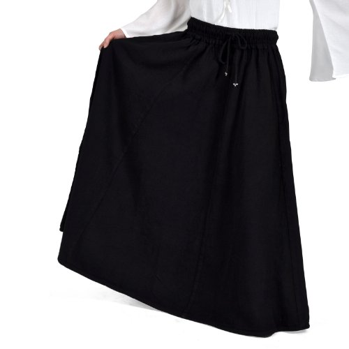 Baumwollrock Mittelalterrock Marketenderin Gr. Freesize 36-44 7062 Schwarz - 2