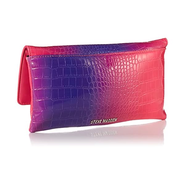 Steve Madden SUBMITT Croc Clutch, Purple Multi