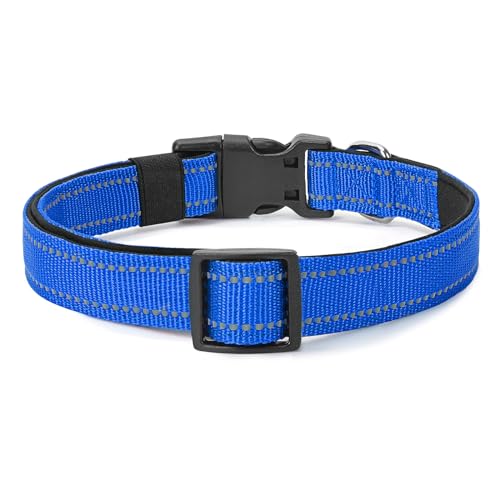Image of Reflective Dog Collar, Adjustable Nylon for Medium Dogs,Blue