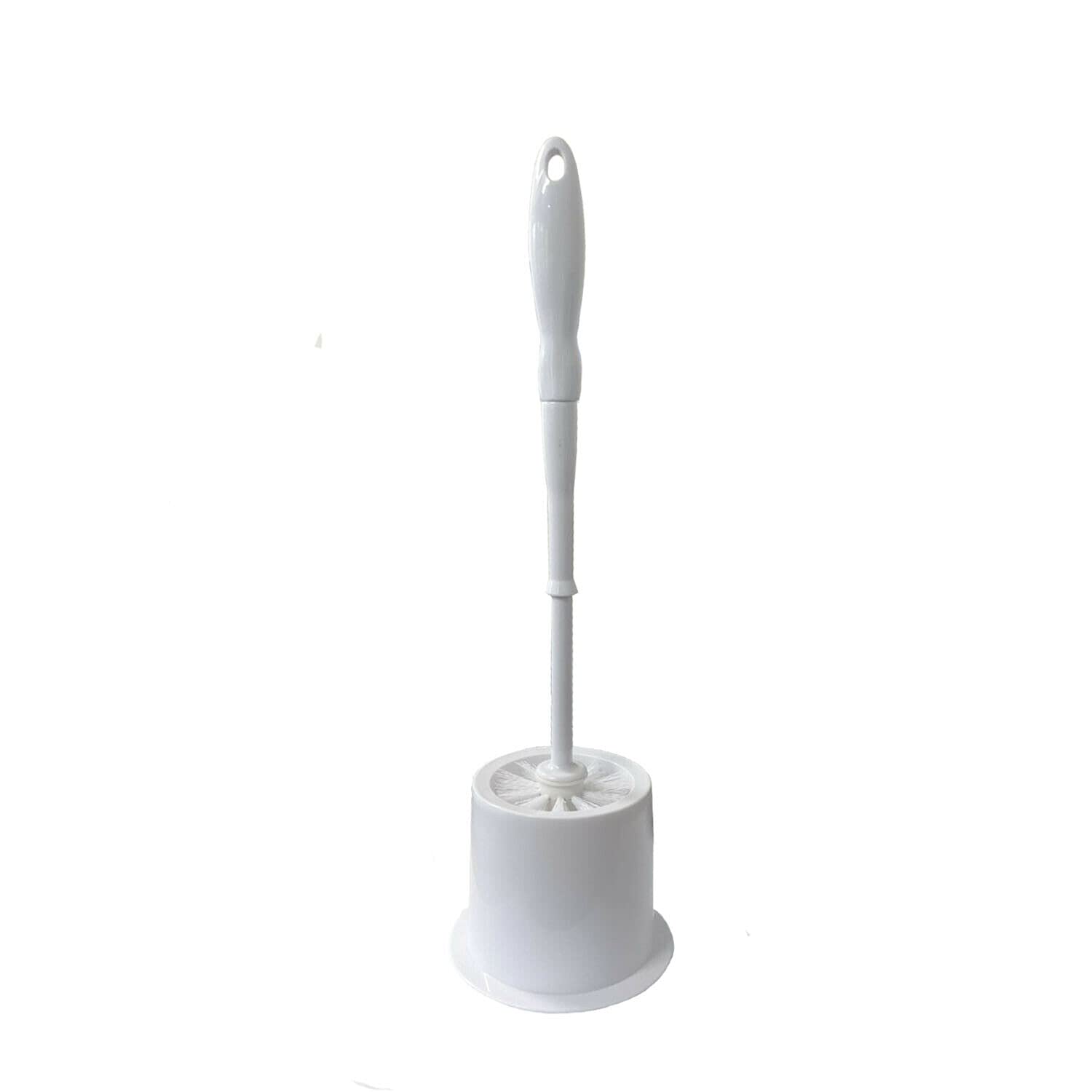 1x Toilet Brush & Holder | Reusable Soft Bristle | Easy To Clean, Deep Cleaning & Set for Bathroom Hygienic (White)