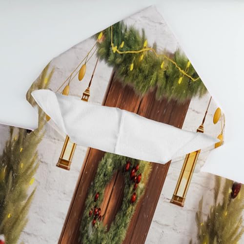 Poncho à capuche de plage Noël en microfibre séchage rapide pour adulte