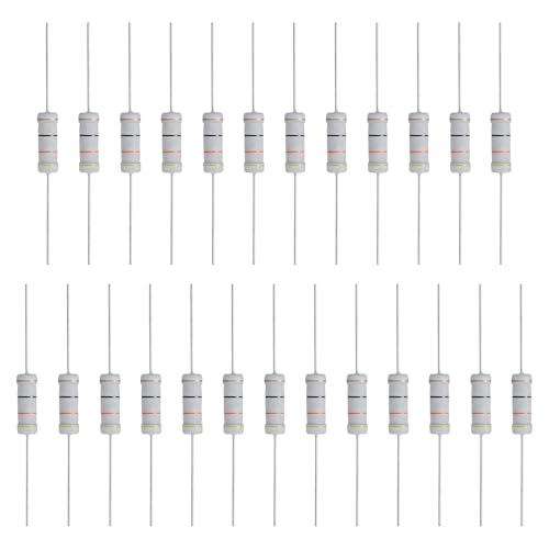 QUARKZMAN 25 Pcs Resistor De 43 Ohm 3 Watts 5% Tolerancia Resistor De Película De Óxido Metalico Terminal Axial A Prueba De Fuego Para Proyectos Electrónicos Circuitos Experimentos
