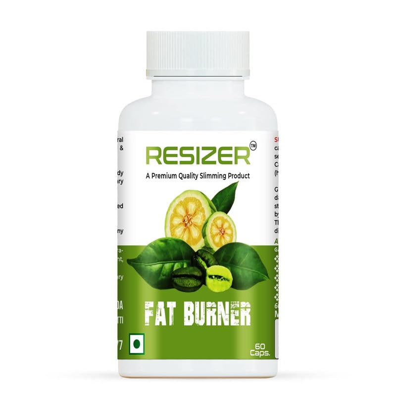 Pharma Science Resizer - 100% Natural Fat Burner | Garcinia Cambogia & Green Coffee Bean Extract | Weight Loss Supplement for Men & Women | Boosts Energy, Metabolism & Immunity | 60 Veg Capsules