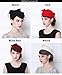 Z&X Winter Wool Fascinator British Pillbox Hat Women Wedding Church Derby Beret Hat Veil Bow Fedoras Red