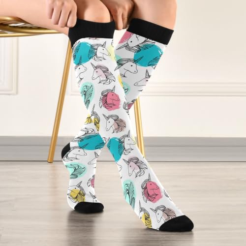 Image of Wusikd Pirate Skulls Compression Socks for Women and Men Circulation Cute Long Socks for Athletic Running 1