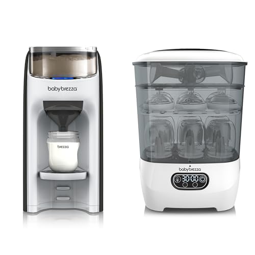 Baby Brezza Formula Pro Advanced Formula Maker + One Step Sterilizer & Dryer Advanced Bundle/Automatic Formula Prep & Complete Baby Bottle Care System/Bundle & Save