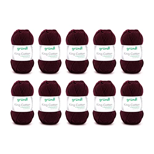 Gründl King Cotton Wool, Thick Wool for Knitting, Knitting Yarn, Crochet Yarn, Soft and Skin Friendly, 55% Polyacrylic