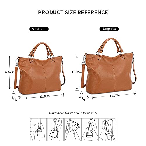 Image of Kattee Women's Soft Genuine Leather Tote Bag, Top Satchel Purses and Handbags