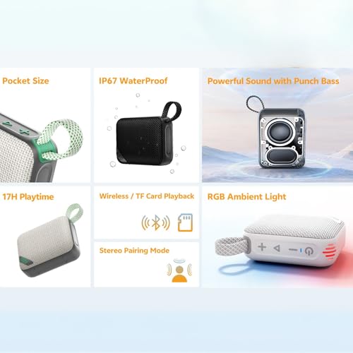 Image of QCY SP2 Portable Bluetooth Speaker | RGB Lighting, Pro EQ, Waterproof, TWS, 17H Playtime