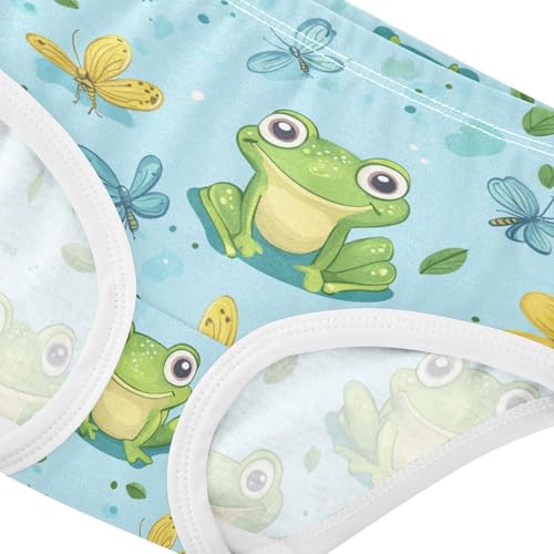 Wusikd Frogs Dragonflies Girls' Underwear Cotton Cartoon Girls Briefs Soft Toddler Underwear 2T3