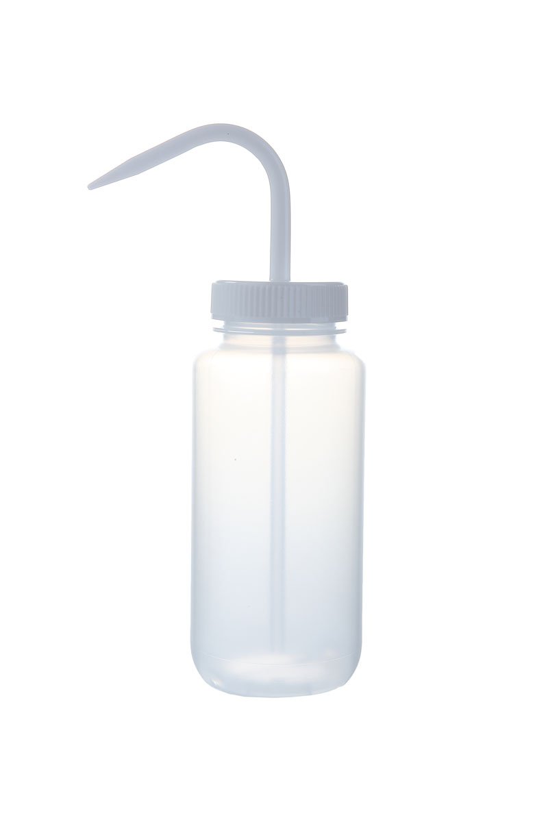 Heathrow Scientific HS120245 Wash Bottles, Wide Mouth, 500mL, White (Pack of 6)