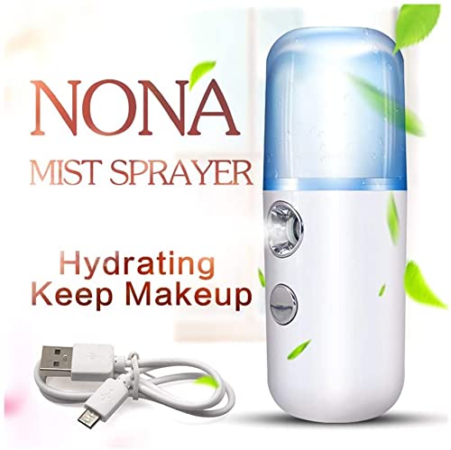 Nano Facial Mister Nano Mist Sprayer 30ml Tragbarer Mini-Gesichtsnebel Handlicher Dampfer USB-Nebel Handwimpernverlängerung Zerstäubungsmaschine für die Gesichtsfeuchtigkeit (Weiß) Cover