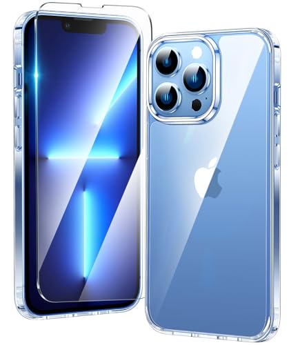 Image of FNTCASE for iPhone 13 Pro Case: Clear Phone Cases Compatible with Magsafe Slim Anti Yellowing Military Grade Drop Protection Rugged Shockproof Protective Transparent Cell Phone Cover (B-Clear)