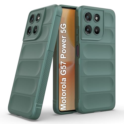 Image of amazon basics Back Case Cover for Motorola G57 Power 5G | Compatible for Motorola G57 Power 5G Back Cover | Liquid Silicon Magic Case with Camera Protection | Dark Green
