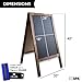 Ilyapa Wooden Sandwich Board Signs Outdoor A Frame Chalkboard Sign with Eraser & Chalk - Magnetic Sidewalk Sign 20x40 - Chalkboard Easel for Restaurant, Business or Wedding