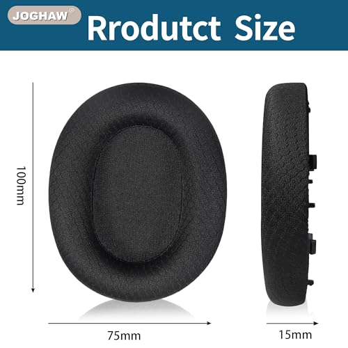 Repuestos Almohadillas para Auriculares Sony WH-1000xm5, Espuma con Memoria Suave y Malla Transpirable, Negro miniatura 5