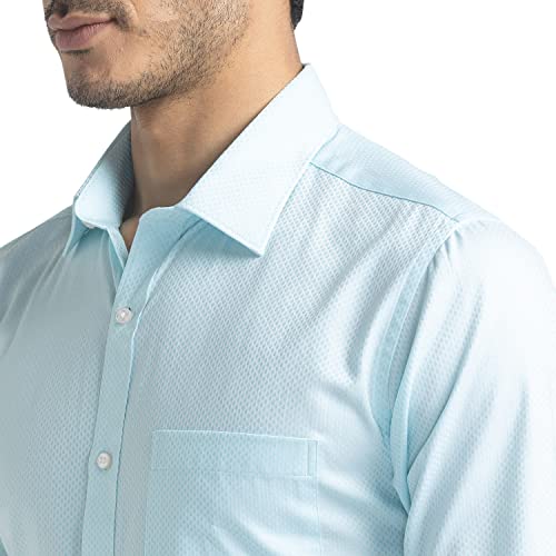 Image of Raymond Men's Pure Cotton Structure Pattern Slim Fit Semi Cutaway Collar Full Sleeve Formal Shirt