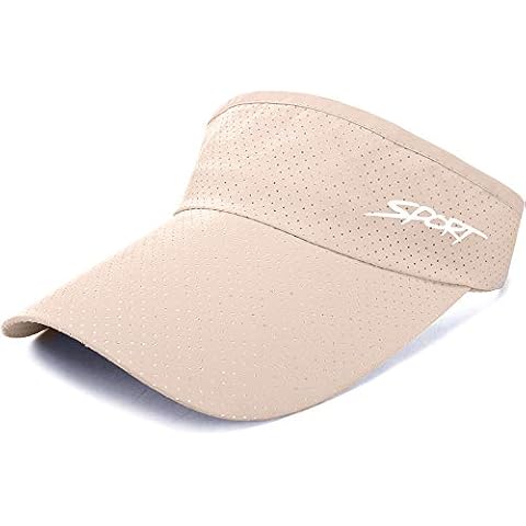 Sun Sports Visor Hat Adjustable Summer Outdoor Mesh Flat Cap Beige Cover