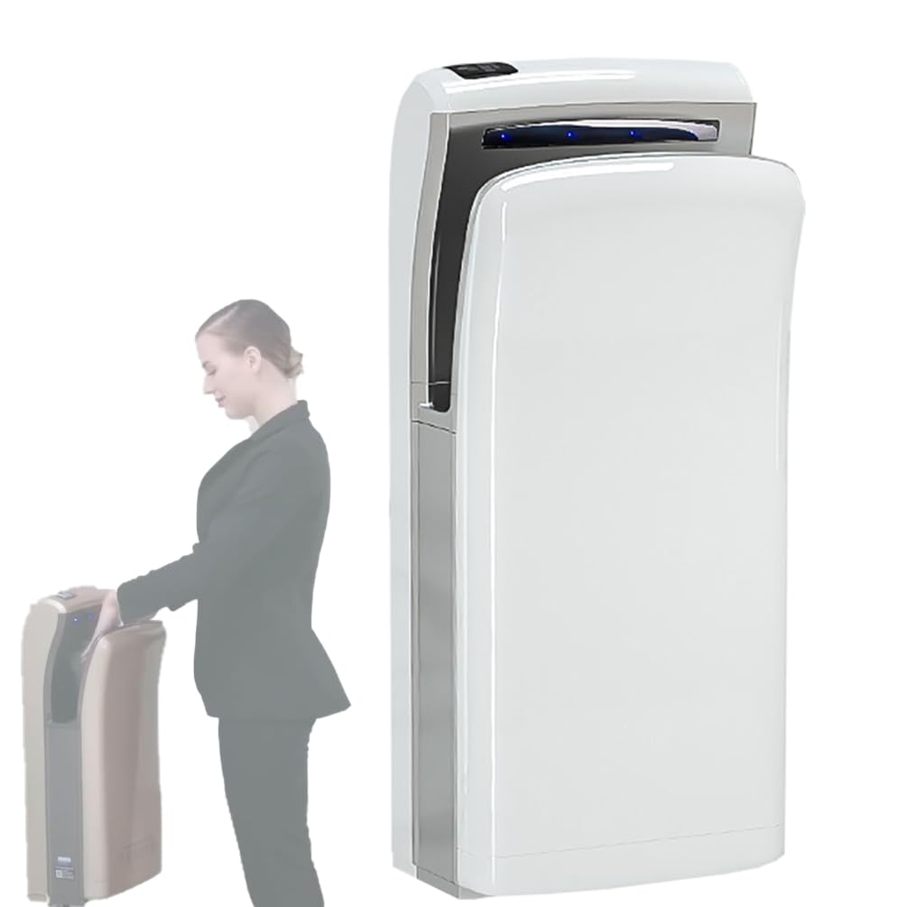 FBJAMZ High-Speed Automatic,Hand Dryer 1800W Brushless Motor, Commercial Induction Design, Fast Drying in Seconds,Mounted for Restrooms. (White)