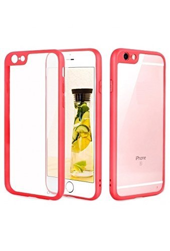 360 Degree (RED) KEZIWU Back Cover with Transparent Back Brand Silicone Protective Cover Shell Transparent HardBack with Soft Bumper Cushion Case for Oppo A33 RED-image-43