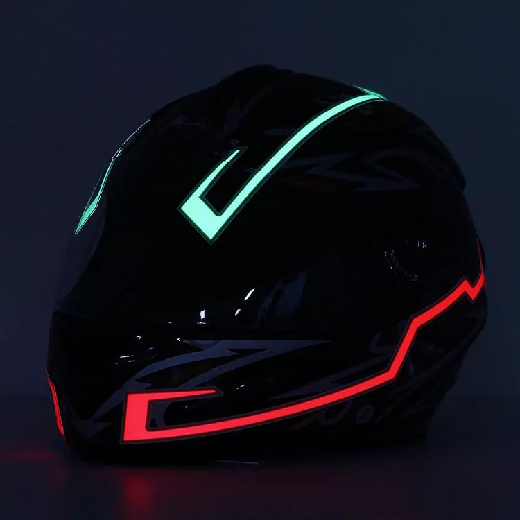 Image of Motorcycle helmet light strip,Helmet EL Light Bar,Helmet Cycling LED Sticker Light Night Riding Signal Helmet Light for Motorcycle Bike Helmet (red)