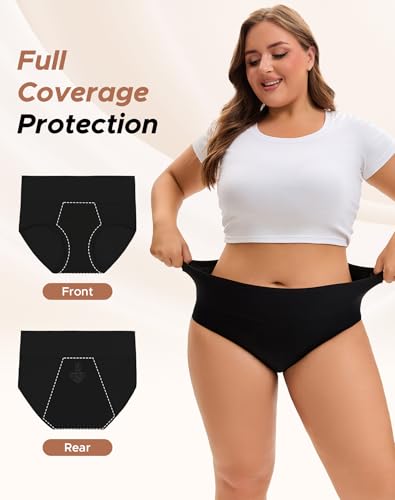 Image of INNERSY Women's Plus Size Period Underwear Heavy Flow Leak-Proof 3-Pack